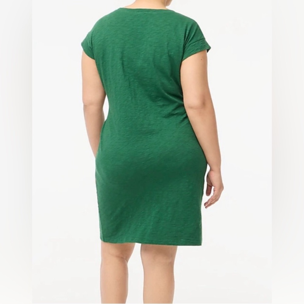 🆕 J. Crew Short-sleeve Tie-waist T-shirt Dress. Size XL. Dark green. - Picture 4 of 6